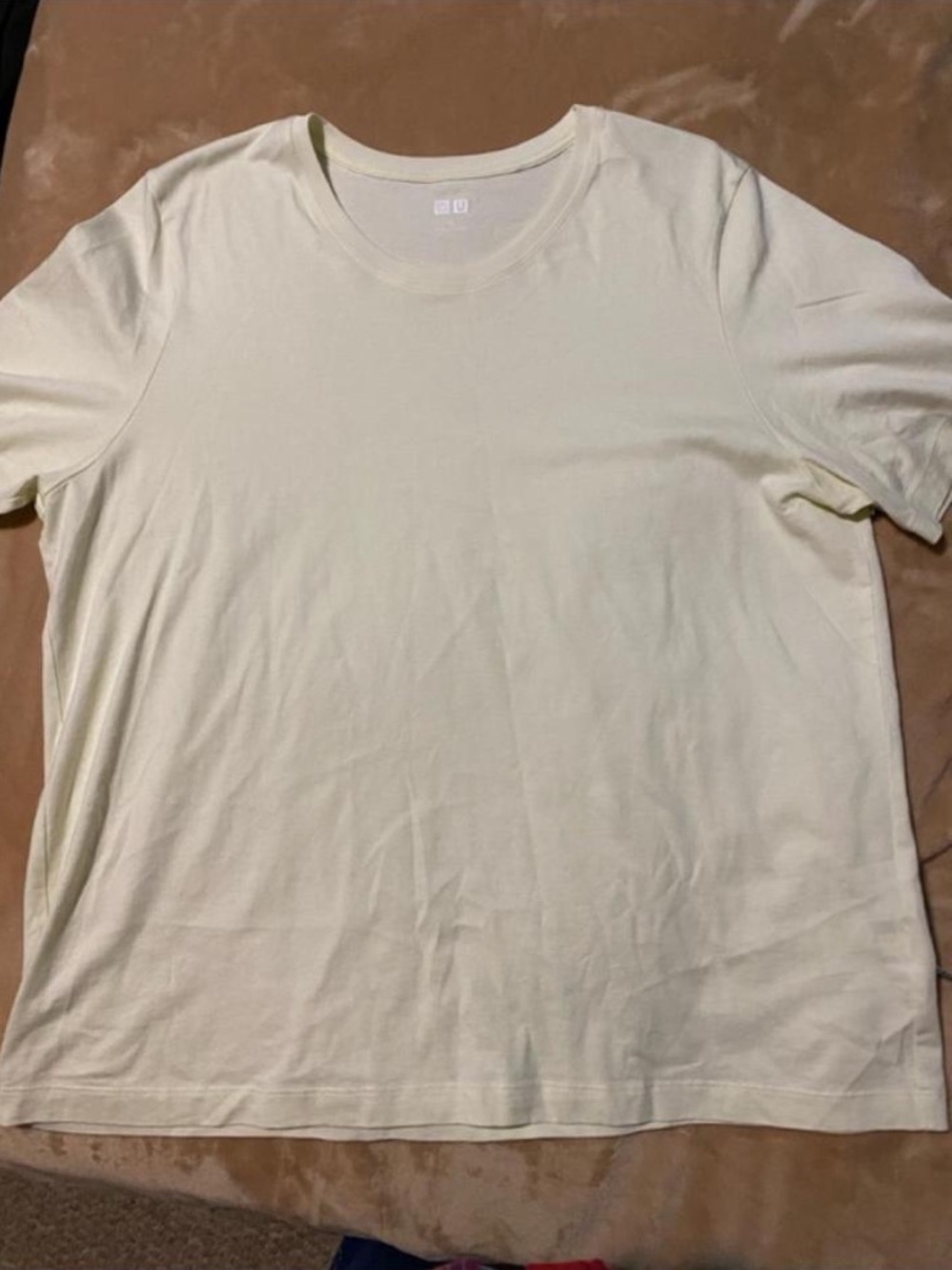 Uniqlo Women's Short Sleeve Crew Tee in Light Yellow Sz XL